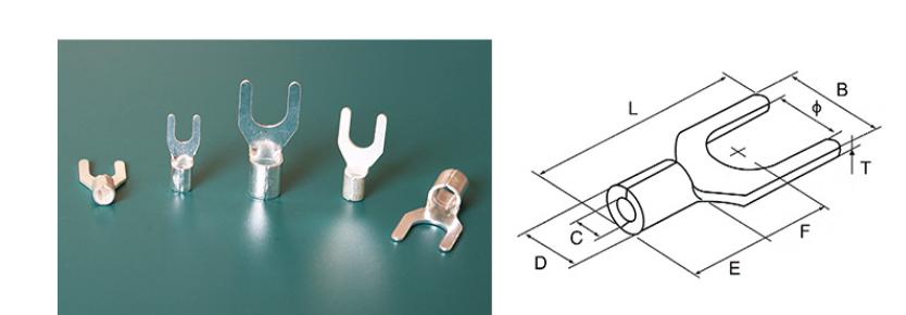 Non-insulated fork spade terminal,U-Type wire connector,electrical crimp terminal,fork spade terminal,crimp terminal