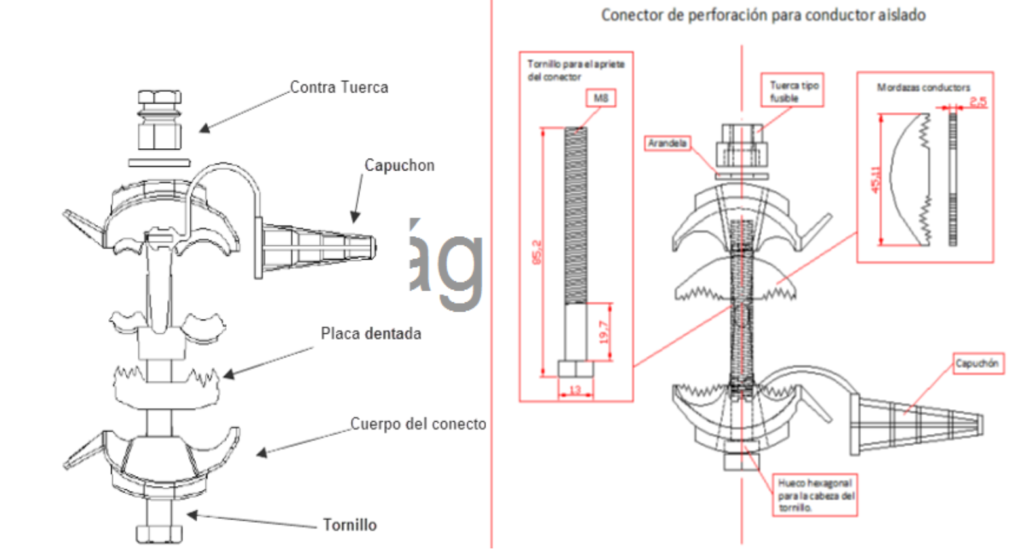 CONECTOR DE PERFORACIÓN PARA CONDUCTOR AISLADO