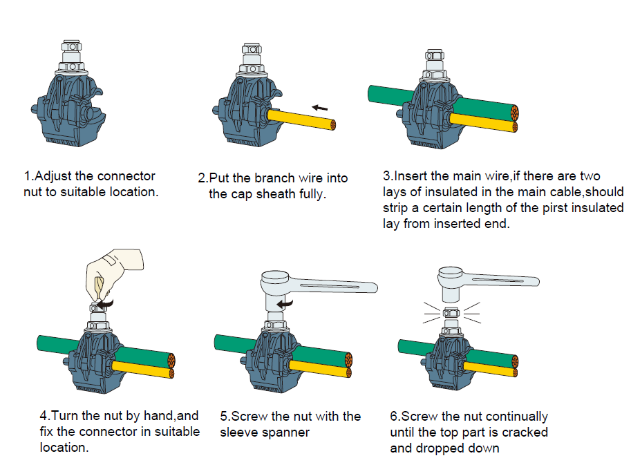 Single screw installation piercing connector 