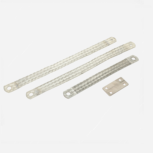 Earth grounding straps copper braided with solderless pressed contact areas