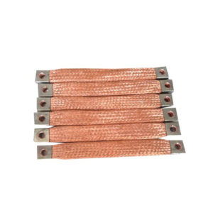 Flat copper braided busbar shunt connector