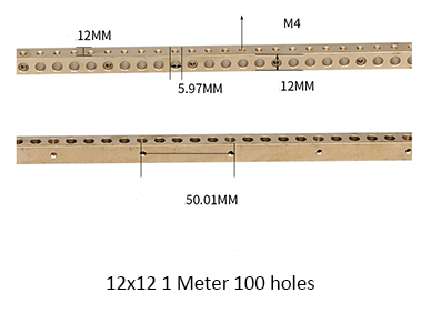 12x12 brass terminal block 1 meter 100 holes