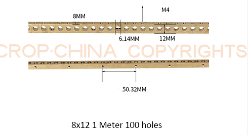 8x12 Copper Earth Block 1 meter 100 holes